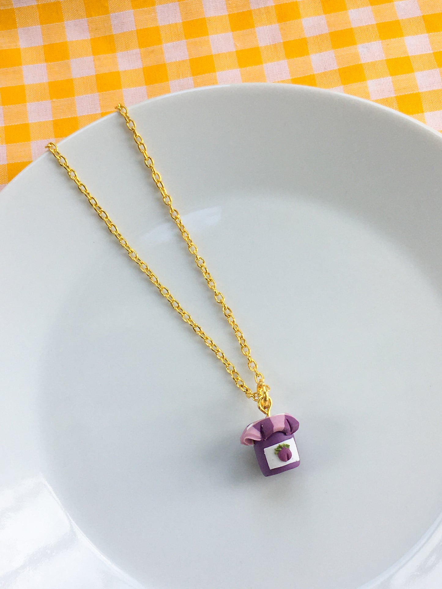 Plum Jam Jar necklace