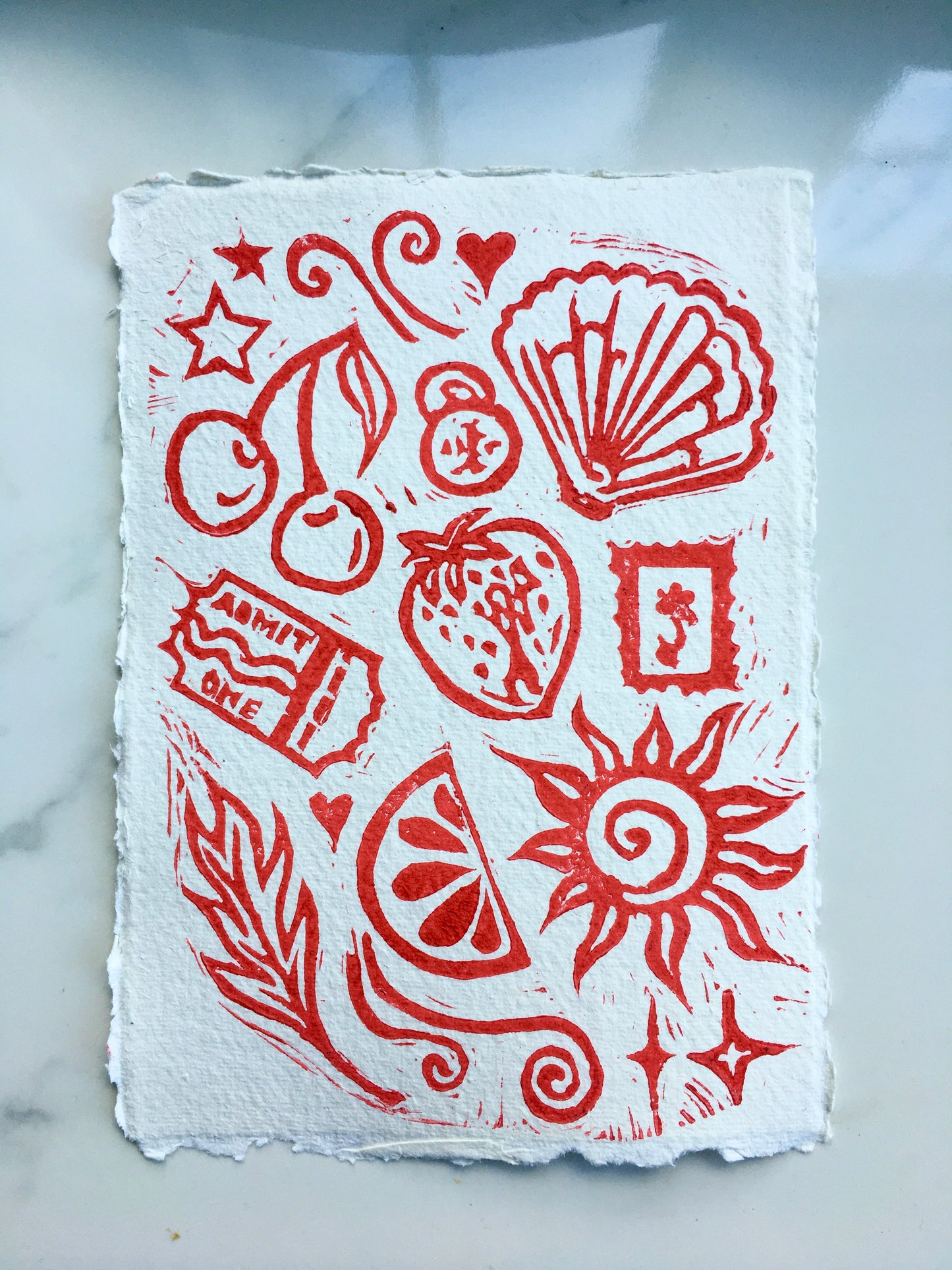 Summer Lino Print
