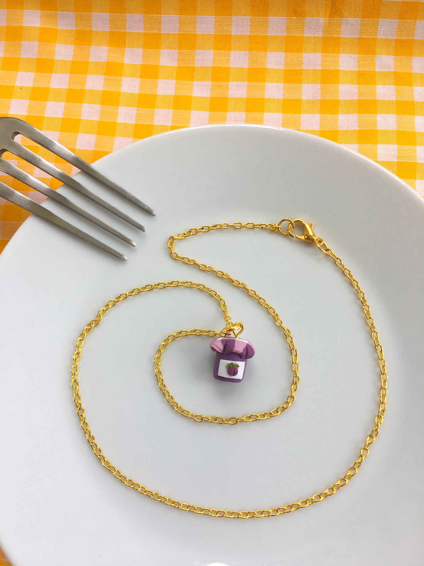 Plum Jam Jar necklace