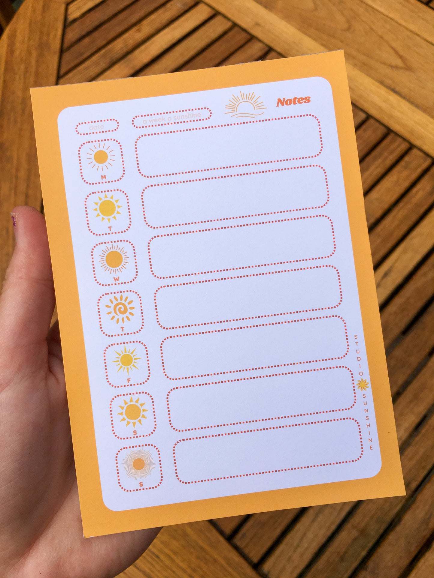 A Week O' Sunshine notepad