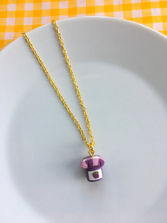 Plum Jam Jar necklace