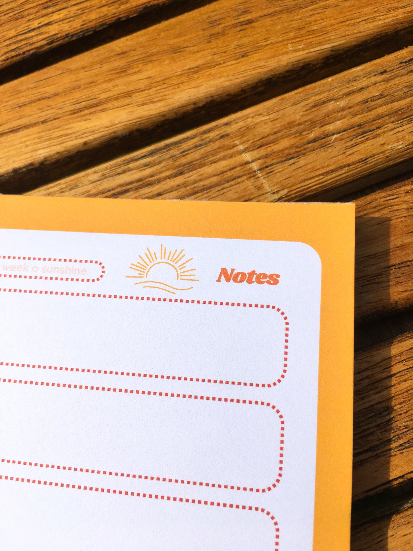 A Week O' Sunshine notepad