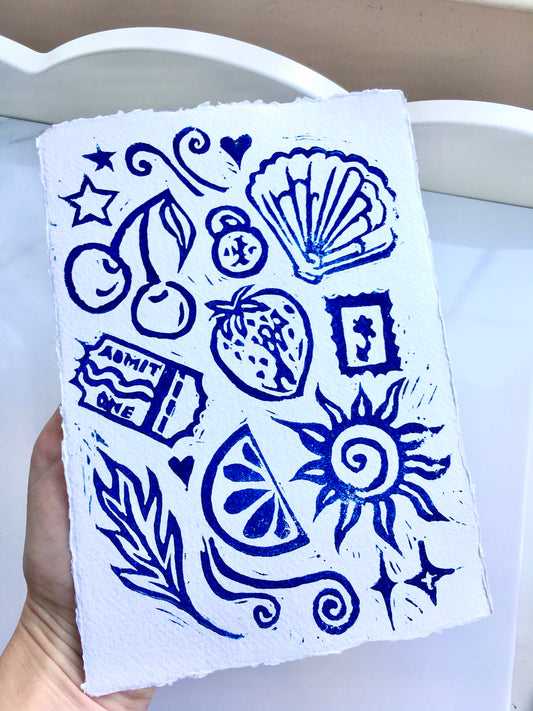 Summer Lino Print