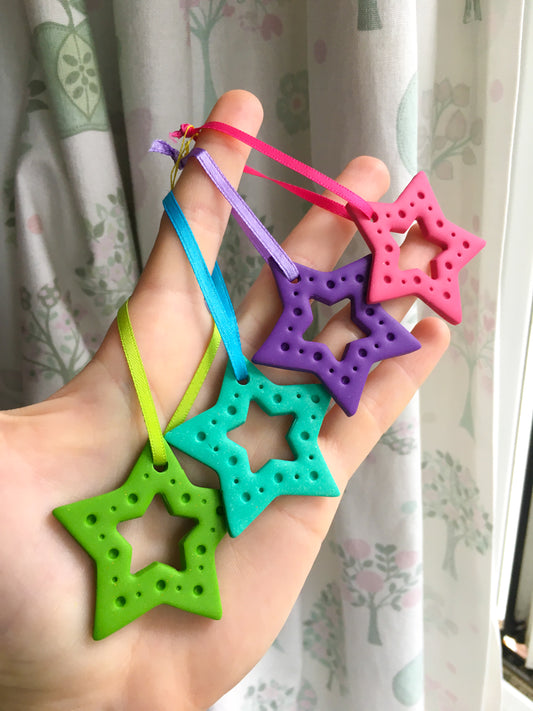 Colourful Hollow Stars ornament