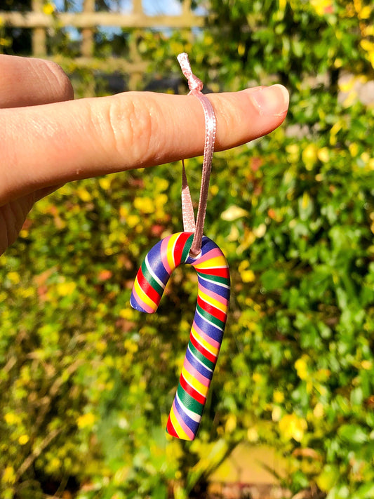 Rainbow Cane ornament