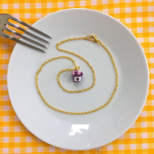 Plum Jam Jar necklace