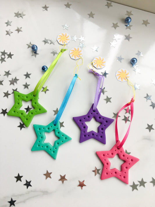 Colourful Hollow Stars ornament