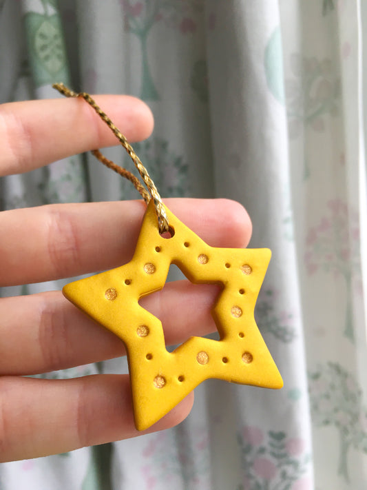 Gold Hollow Stars ornament