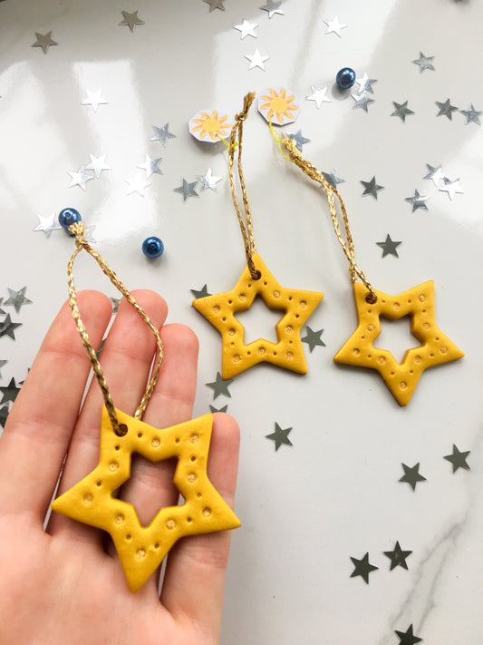 Gold Hollow Stars ornament