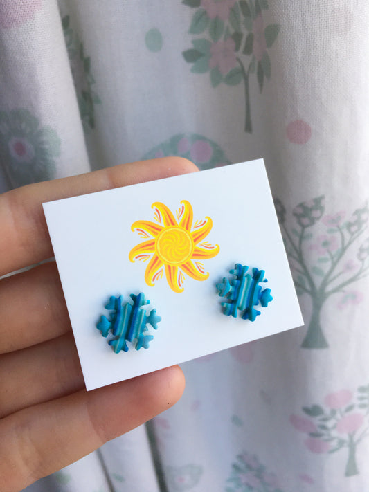 Stripey Snowflake studs
