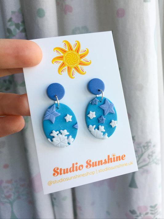 December Skies stud top ovals