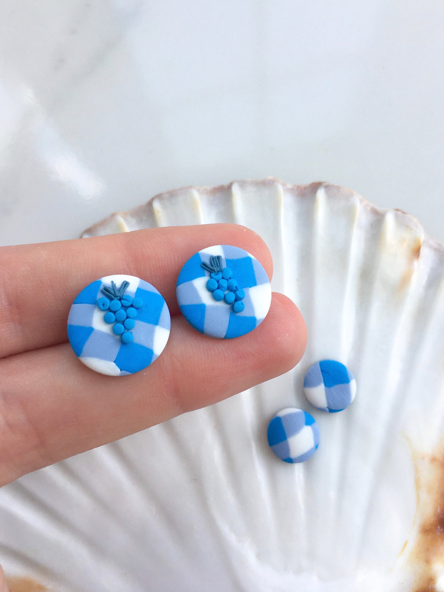 Blue Grape Gingham studs