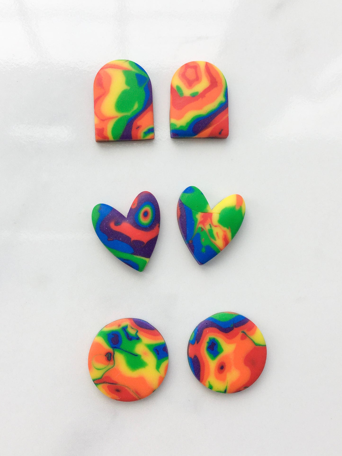 Neon Tie Dye studs