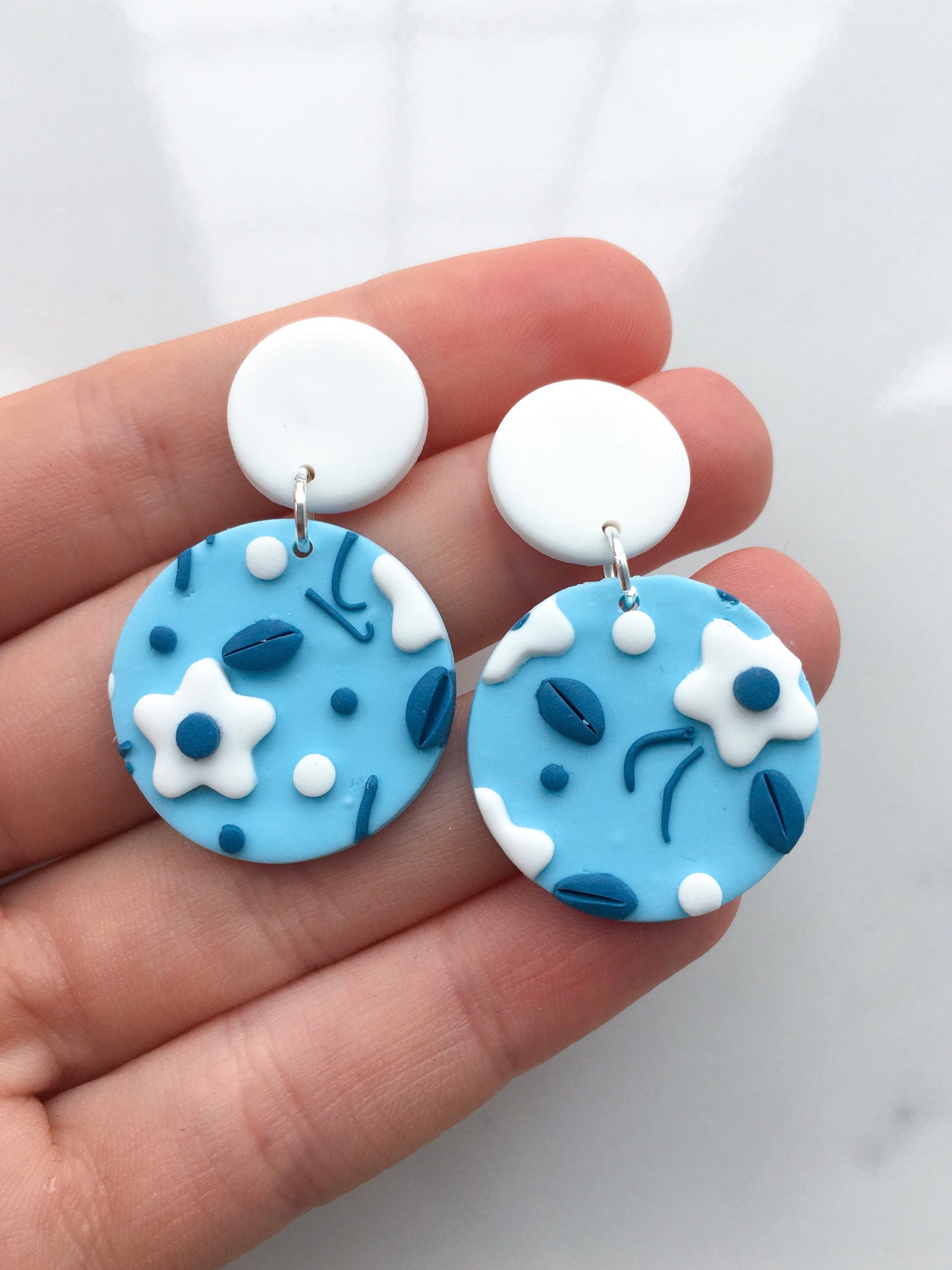 Sky Blossom stud drops