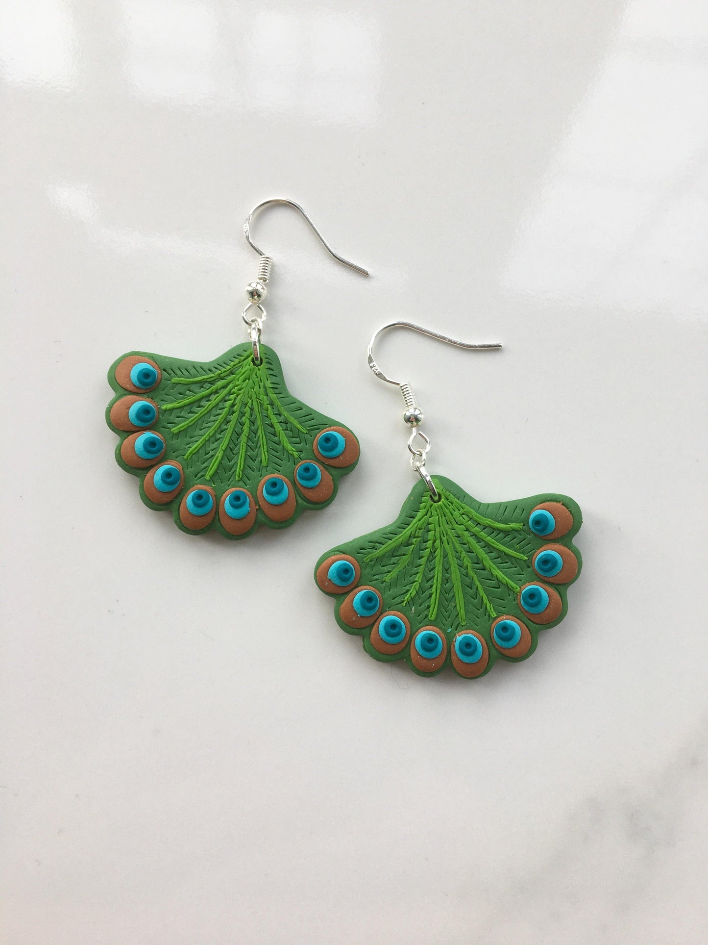 Peacock Feather dangles