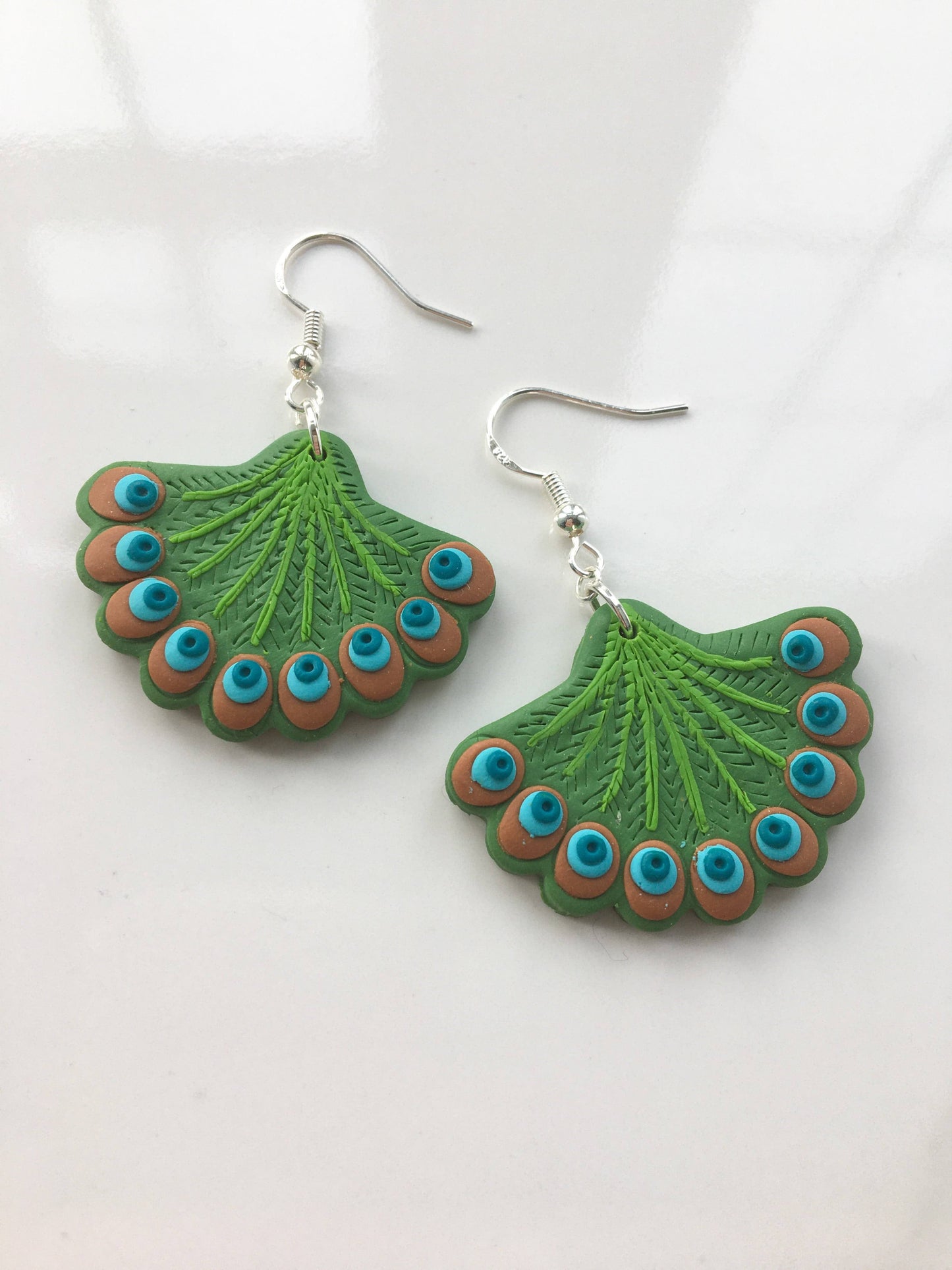 Peacock Feather dangles