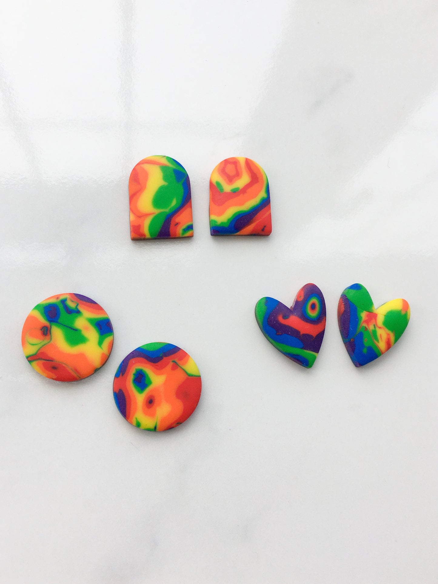 Neon Tie Dye studs