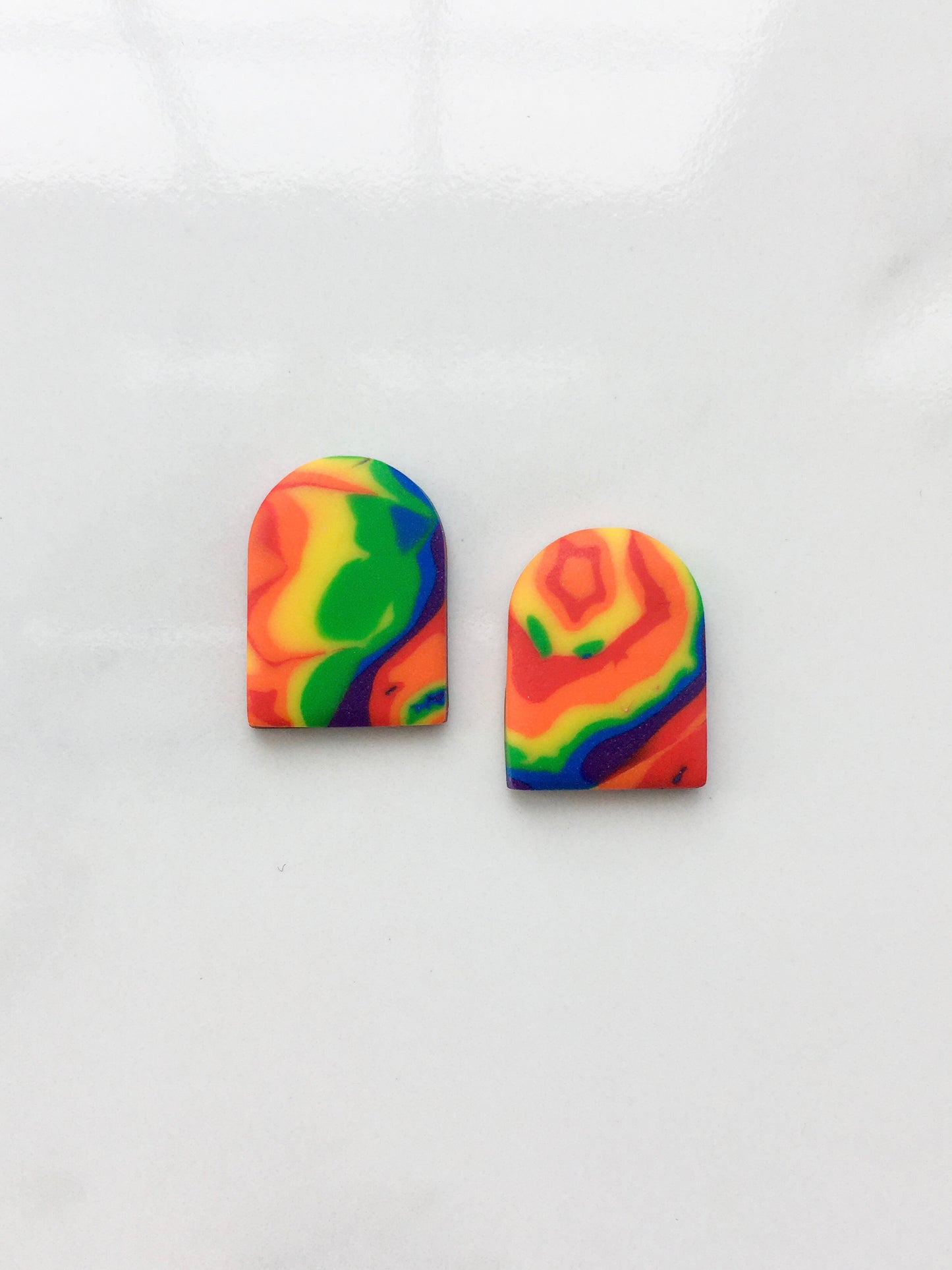 Neon Tie Dye studs