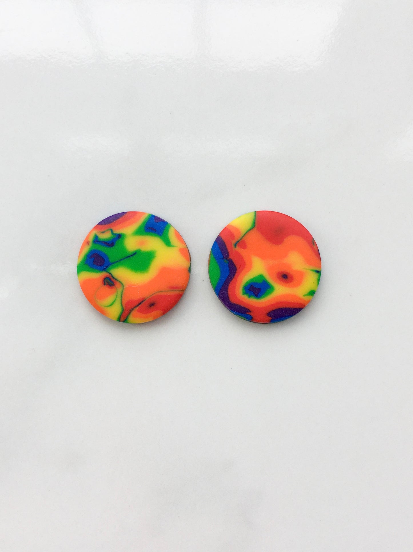 Neon Tie Dye studs