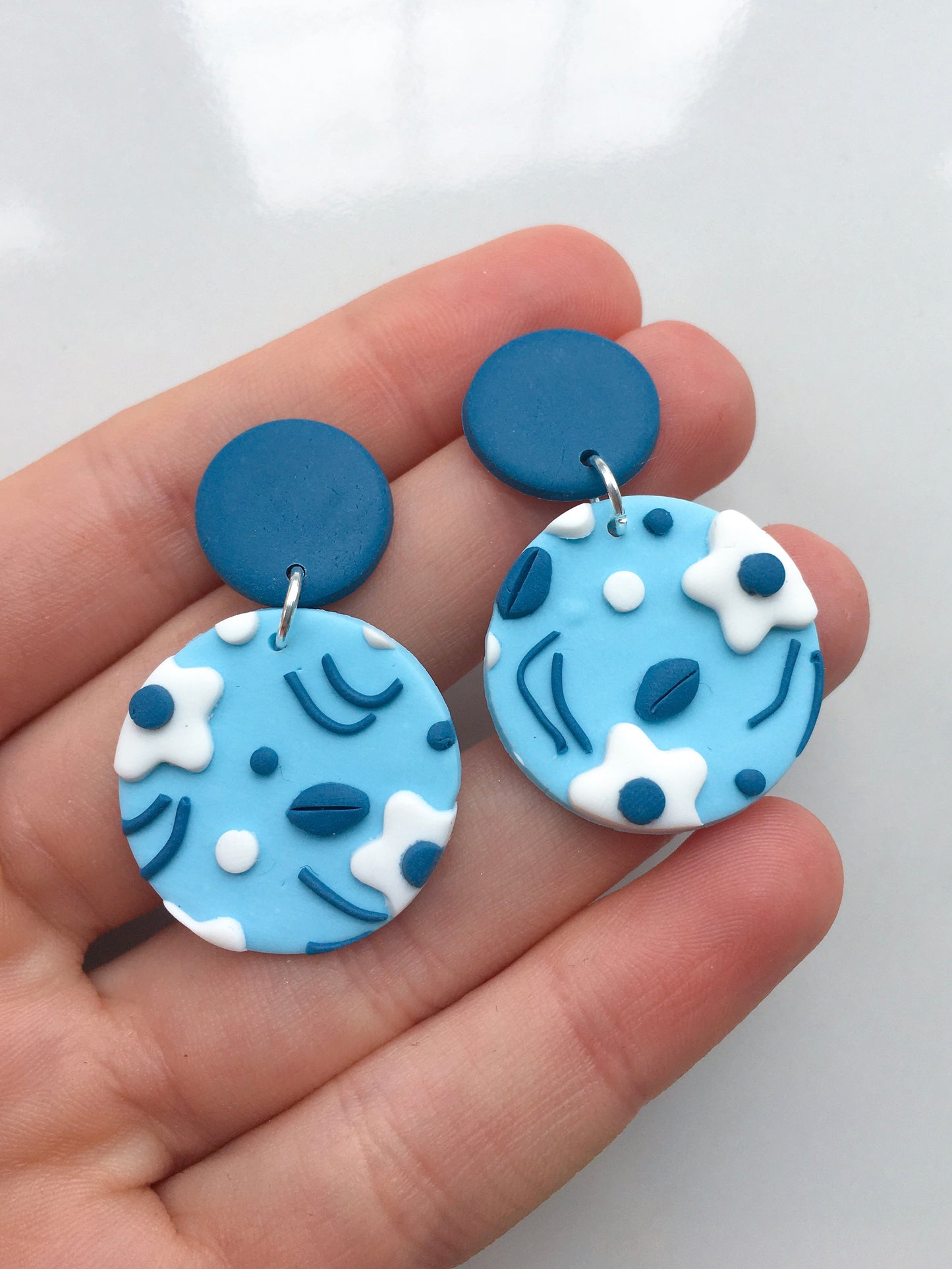 Sky Blossom stud drops